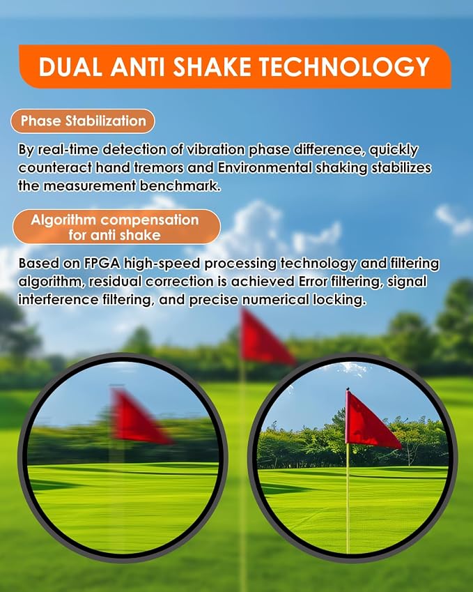 Golf Rangefinder with Slope, 2000 Yards Laser Range Finder with Pin Lock Vibration, 6X Magnification, Magnetic Mount, Rechargeable, Tournament Legal - Golf Gift for Men