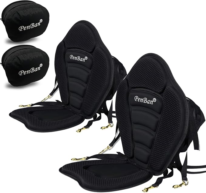 Universal Deluxe Kayak Seat Cushion with Storage Bag for Kayak,Padded Boat,SUP,Canoe,Fishing Boat,Seats with 4 Adjustable Straps