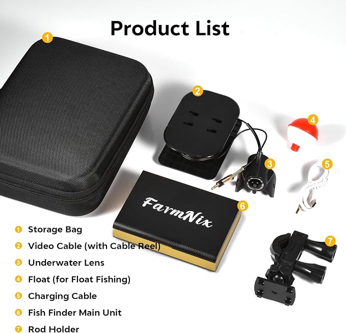 4.3inch Underwater Fishing Camera,65ft Cable 220° Ultra Wide Angle 21pcs IR Lights with Night Vision,Portable Storage Bag,5000mAh Fish Finder for Ice Fishing,Lake,Boat,Kayak