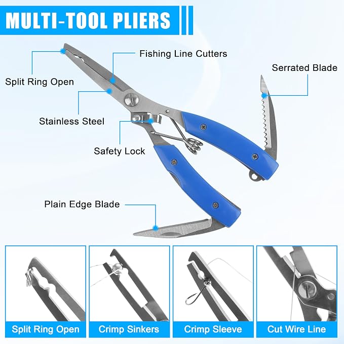 Unpainted Fishing Lures DIY Minnow Kit - 280/363pcs Blank Hard Crankbait Set Pliers Scissors,Treble Hooks,Split Rings,Stickers,3D Eyes for Making Lures DIY Fishing Tackle Kit