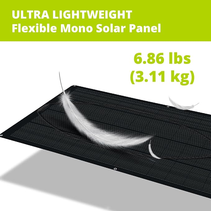 Newpowa Solar Panels 220 Watt 12V, Flexible Solar Panel 220W, 250° Ultra Thin Ultra Lightweight Off-Grid Charger for Marine RV Cabin Van Car Curve Surfaces