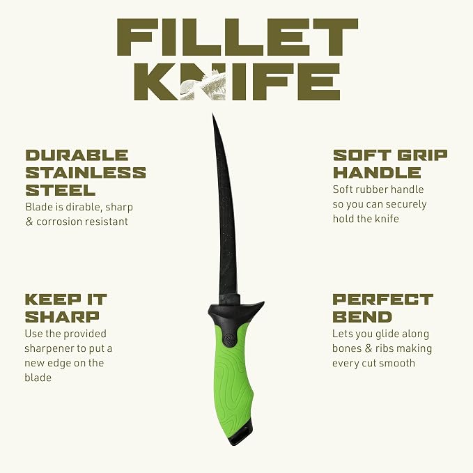 Googan Squad Fishing Tools - Aluminum Pliers, Stainless Steel Fillet Knife, Digital Fish Scale and Tackle Kit for Freshwater and Saltwater Anglers