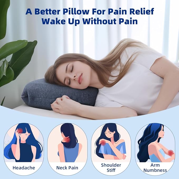 Adjustable Memory Foam Pillow for Side Sleeper,CertiPUR-US Neck Pillow | 4 Heights from 1.2 to 4.8in, Cervical Pillow for Neck Pain Relief, Thin Pillow for Back/Stomach Sleepers,Removable Pillowcase