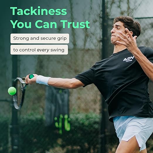 ADV MaxTac Tacky Tennis Overgrip - 3 Pack - Extremely Sticky Non-Slip Tennis Grips Overgrip - Razor-Thin & Easy to Use Pro Tennis Racquet Grip Tape (3-Pack Volt)