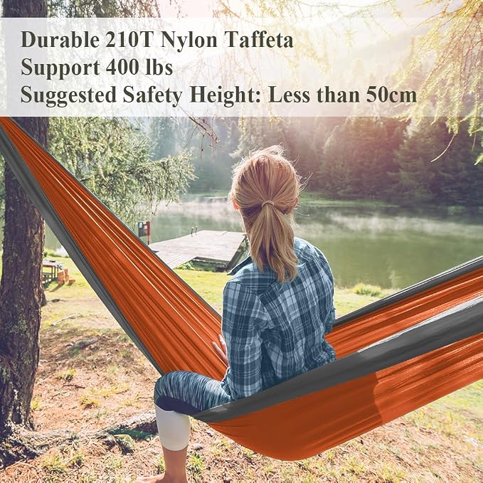 Forbidden Road Camping Hammock 400lbs Capacity Portable Hammock for Outside, Backyard, Travel, Backpacking, Beach