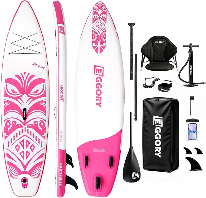 Inflatable Paddle Board,Stand Up Paddle Board Set, Extra Wide SUP Board with Removable Fin, Floating Paddle, Hand Pump, Waterproof Phone Pouch,Traveling Board