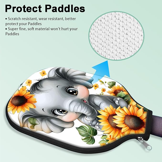 Pickleball Paddle Cover- Premium Water-Resistant Racket Sleeves with Reinforced Zippers, Universal Fit for USAPA Standard Paddles, Extra Padding Protection 6