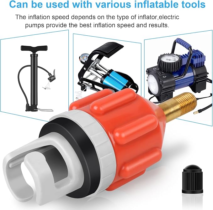 RNSXYAT 3 Pcs Paddle Board Pump Adapter, Premium Inflatable Boat SUP Pump Adaptor, Conventional Air Adapter Quickly Inflation, SUP Air Adapters for Stand-Up Paddleboard and Kayak