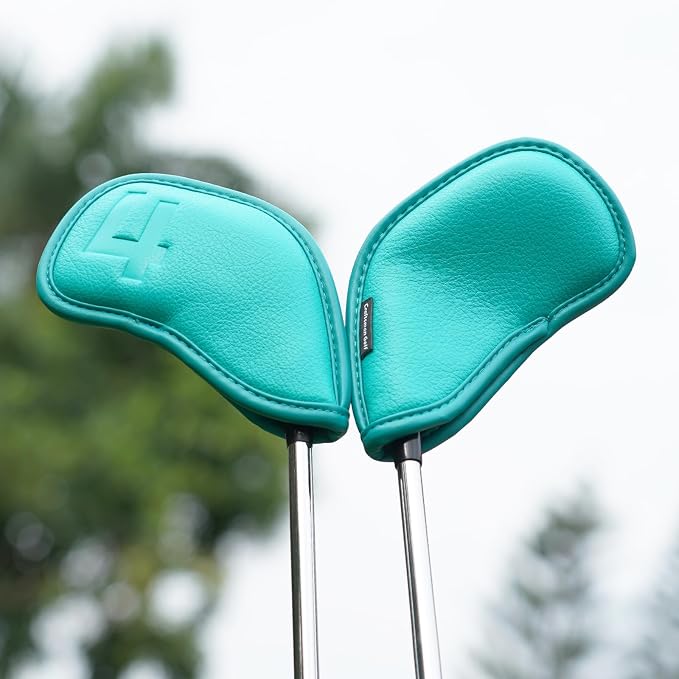 Craftsman Golf Embossed No. Black Cyan Golf Club Iron Headcovers Set for Ping Callaway Mizuno Taylomade Etc.