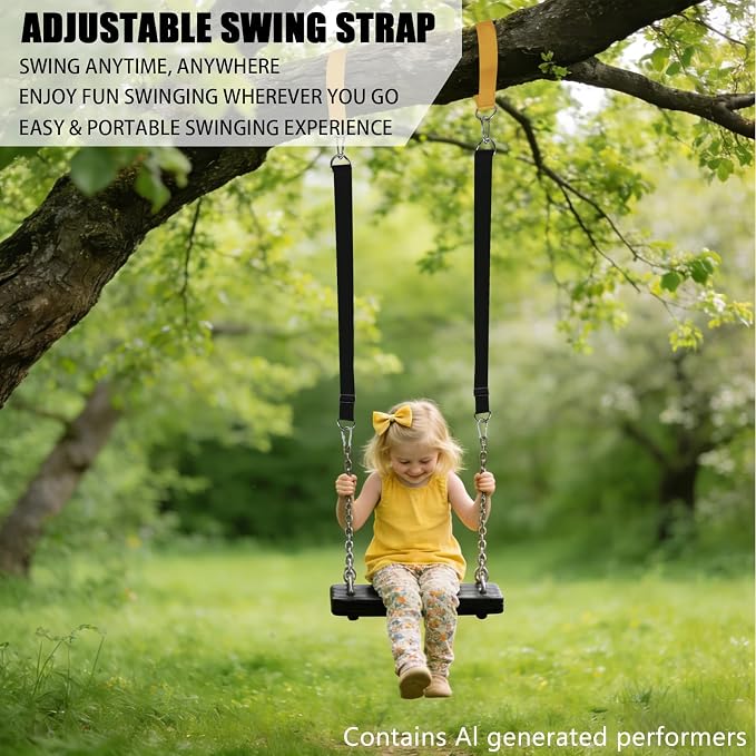 Adjustable Tree Swing Straps Hanging Kit (Set of 4) Hammock Straps for Trees - Great for Hammock Tree Straps and Tree Straps for Swing, Adjustable 6FT Supports 2000 lbs