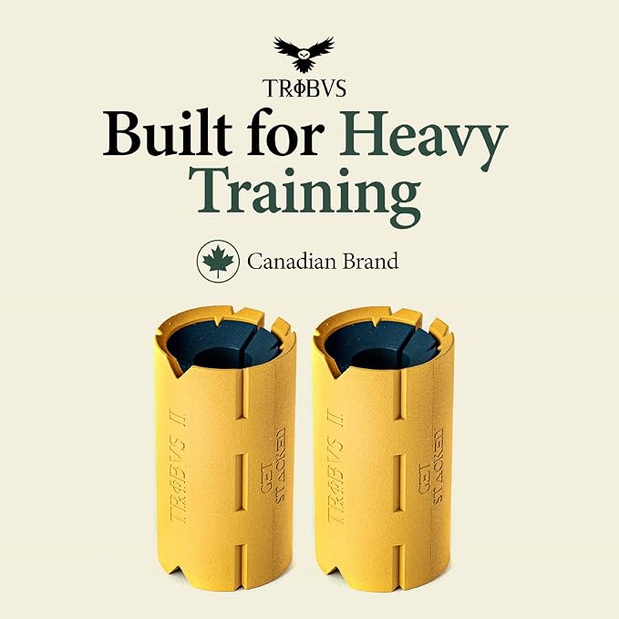 Tribus Thick Grips for Dumbbells & Barbells (2.05" & 2.44”) — Thick Grips for Dumbbells Bars & Fitness Equipment — For Grip Strength & Arm Training, Non-Slip Heavy Duty Rubber