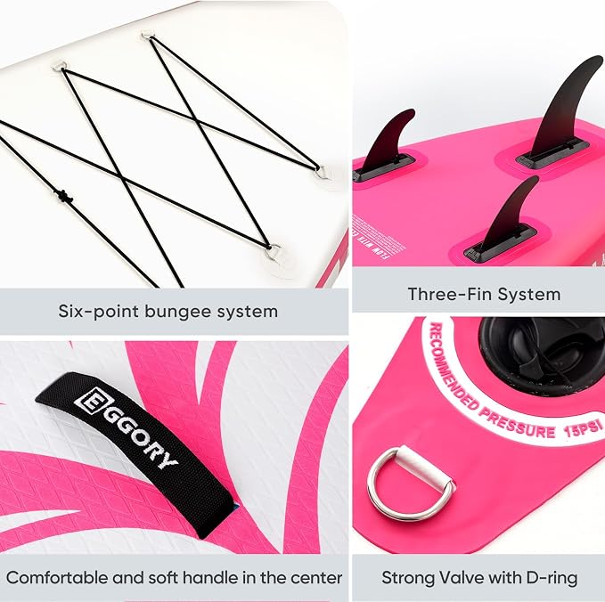 Inflatable Paddle Board,Stand Up Paddle Board Set, Extra Wide SUP Board with Removable Fin, Floating Paddle, Hand Pump, Waterproof Phone Pouch,Traveling Board