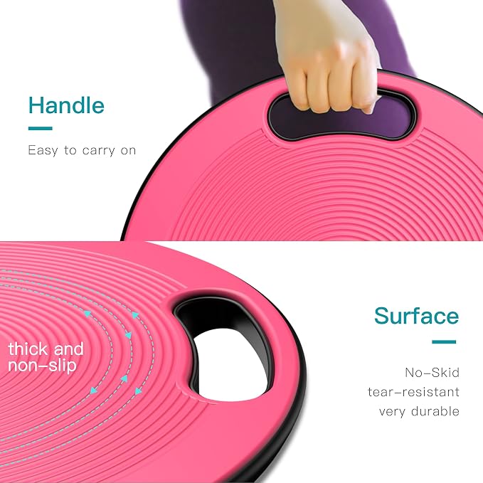 Wobble Balance Board, Exercise Balance Stability Trainer Portable Balance Board with Handle for Workout Core Trainer Physical Therapy & Gym No-Skid Surface