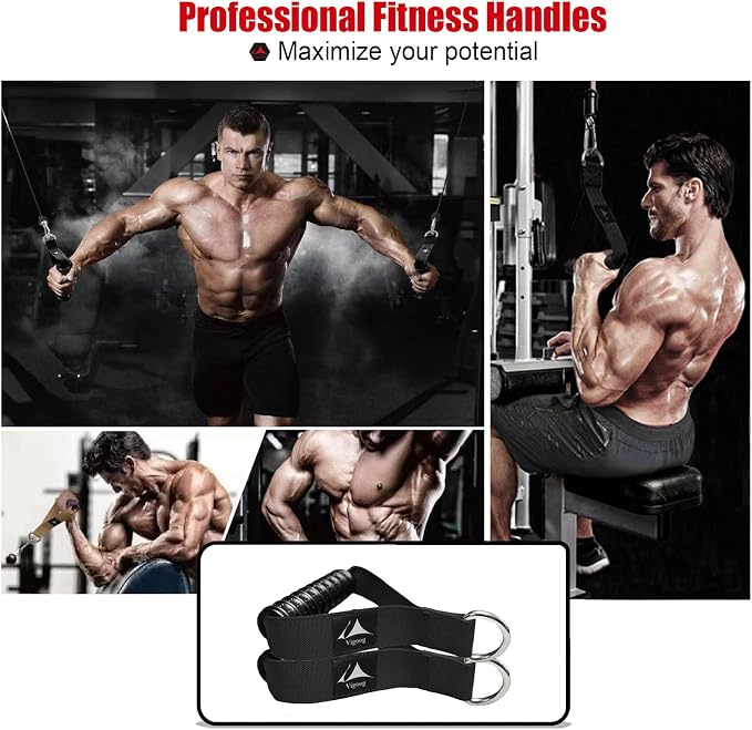 Heavy Duty Gym Workout Handles Attachment for Cable Machine,Resistance Band,Pulley System Home Exercise Equipment, Comfortable and Stronger Grip