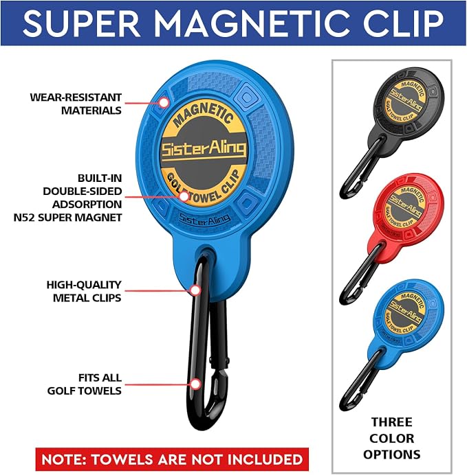 Water Telescopic Golf Ball Retriever and Magnetic Clip for Golf Towel