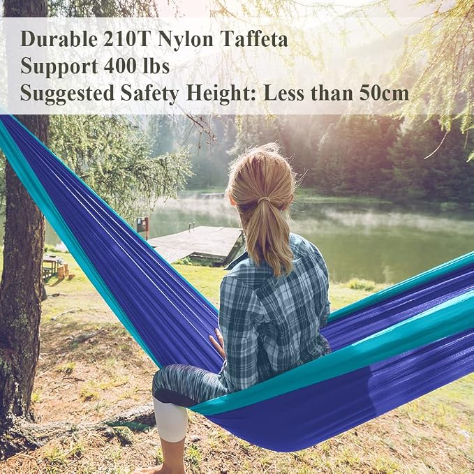Forbidden Road Camping Hammock 400lbs Capacity Portable Hammock for Outside, Backyard, Travel, Backpacking, Beach