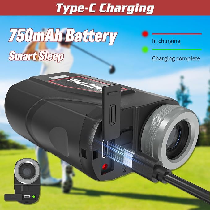 Golf Rangefinder 1300 Yards with Slope, 6X Magnification Laser Range Finder for Hunter, Flag Lock Vibration & Magnetic, Rechargeable Golf Accessories for Men, Hunting Gifts for Men