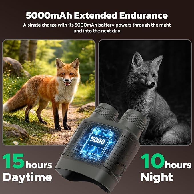 4K Night Vision Goggles, Night Vision Binoculars with 3″ Screen, 10X Digital Zoom, Infrared Binoculars, 5000mAh Rechargeable Battery, 32GB Card Included Tech Gadgets Telescope, Gifts for Men