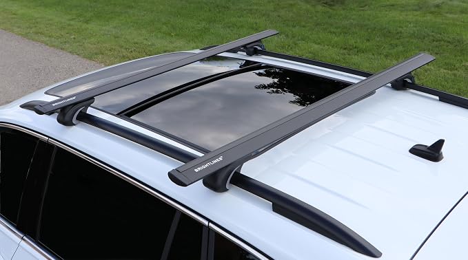 BRIGHTLINES All Black Heavy Duty 220 lbs Wing Shaped Universal Crossbars Roof Racks Compatible with 2014-2023 Jeep Cherokee for Kayak Luggage ski Bike Carrier, a Set of 2