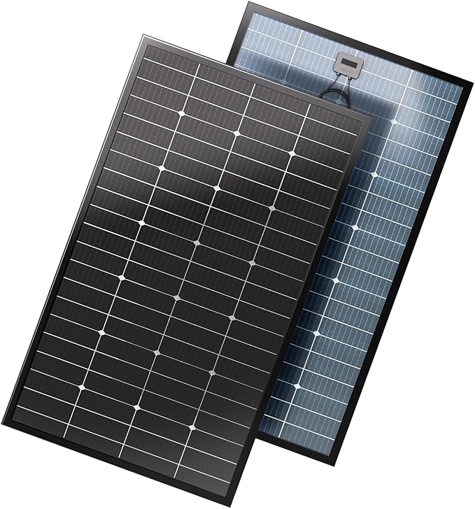 JJN Bifacial 200 Watt Solar Panel 12V 10BB Monocrystalline Solar Panels High Efficiency Solar Module for RV Home Battery Charging Farm Trailer Camper Marine Off Grid System Single Piece