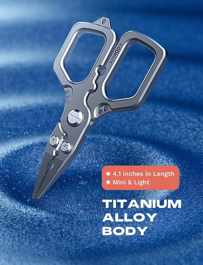 HOOK-EZE Multi-Function Fishing Pliers, Saltwater Resistant Fishing Scissors, Tungsten Cutters, Knot Tying Tool with Lanyard, Split Ring Hook Remover, Gifts for Men