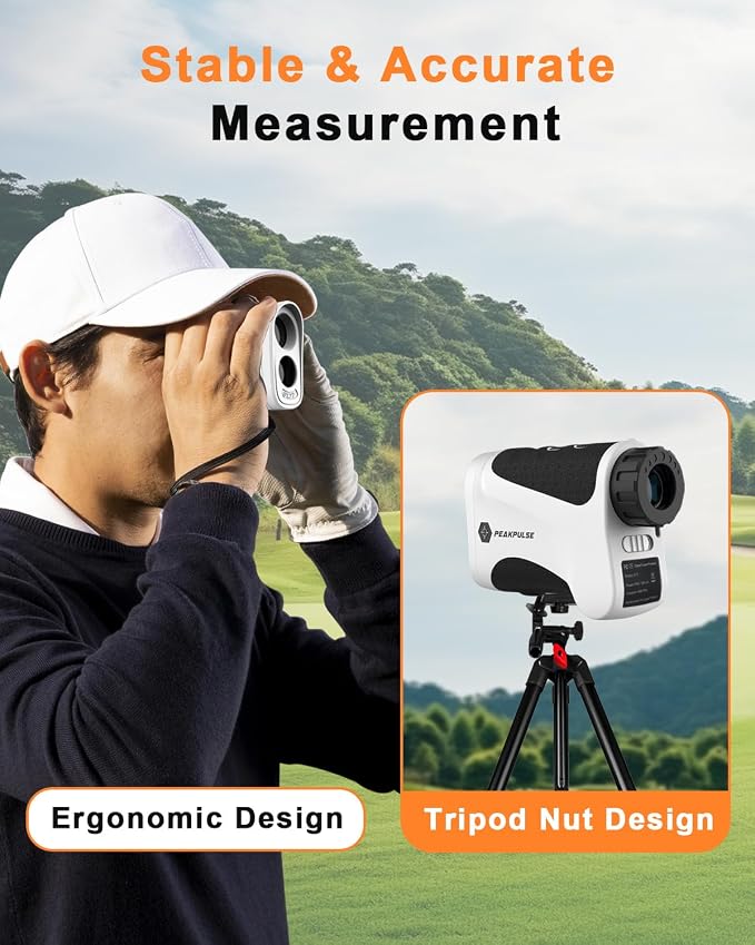 PEAKPULSE Golf Range Finder 650 Yards RangeFinder Golfing High Clarity Display 6X Magnification 0.5 Yard Accuracy Pin Seeker Easy to Use(No Magnet)
