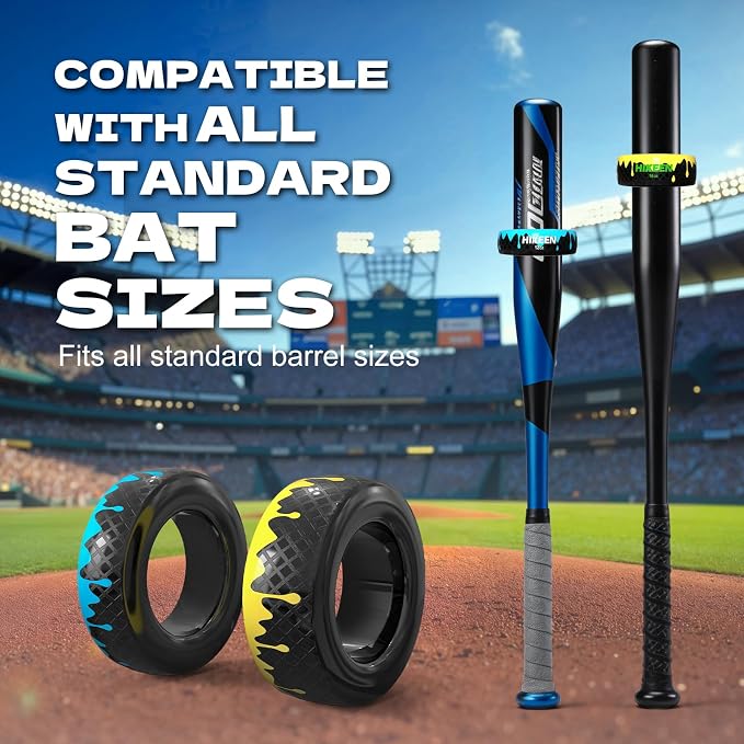 Hikeen Baseball and Softball Bat Weights - 12oz & 16oz Baseball Drip Bat Donut for Swing Training, Fits Most Youth and Adult Bat