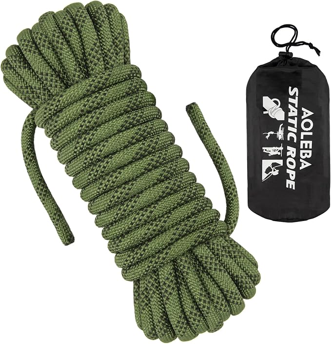 AOLEBA 10.5 mm Static Climbing Rope 10M(32ft) 20M(64ft) 30M(96ft) 50M(160ft) 70M(230ft) Outdoor Rock Climbing Rope, Escape Rope Ice Climbing Equipment Fire Rescue Parachute Rope