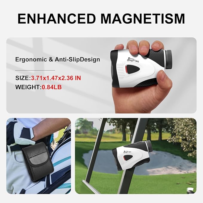 Golf Rangefinder with Slope & Magnet, 1000Y/1300Y Range Finder Golf, 6X Zoom, HD LCD, Flag Lock & Vibration, Rechargeable, Golf Accessories for Men