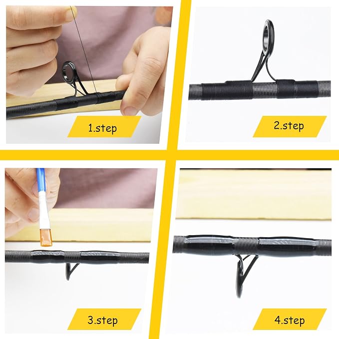 40PCS LSV Saltwater Fishing Surf Spinning Double Feet Rod Stainless Steel Guides Repair Kit