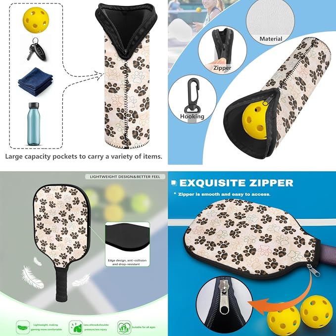 Pickleball Paddles Set 3PCS Pickleball Paddle Case Pickleball Racket Pickleball Bag Ideal for Beginners Gifts
