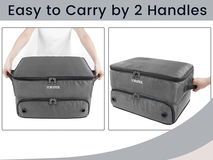 YOREPEK 2 Layer Golf Trunk Organizer, Golf Gifts for Men with Separate Ventilated Compartment for 2 Pair Shoes, Waterproof Car Trunk Locker for Balls, Tees, Clothes, Gloves, Gifts for Golfers