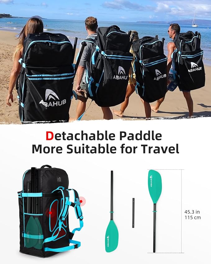 Abahub Adjustable Kayak Paddle 210-230 cm/ 230-250 cm Floating Kayaking Oars Boating Oars Canoeing Oars Black