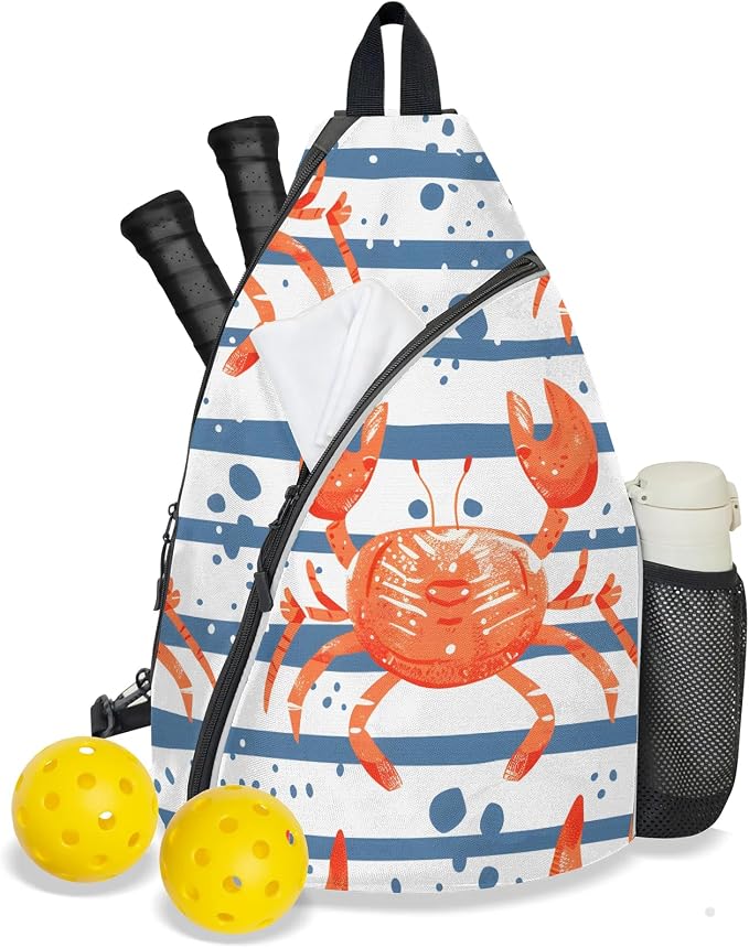 Pickleball Bag for Women Men Adjustable Crossbody Sling Backpack Hold Paddle Accessories