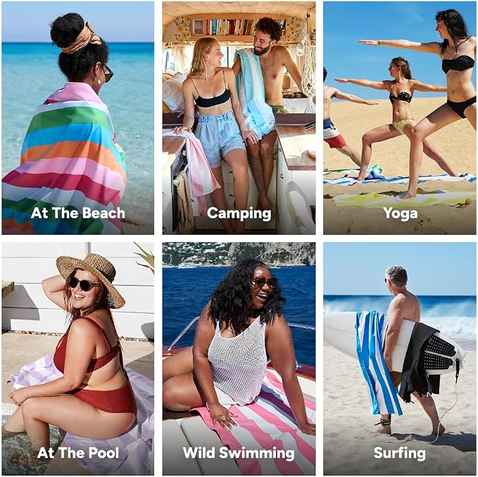 Dock & Bay Beach Towel - Quick Dry, Sand Free - Compact, Lightweight - 100% Recycled - Includes Bag - Tutti Frutti - Extra Large (200x90cm, 78x35)