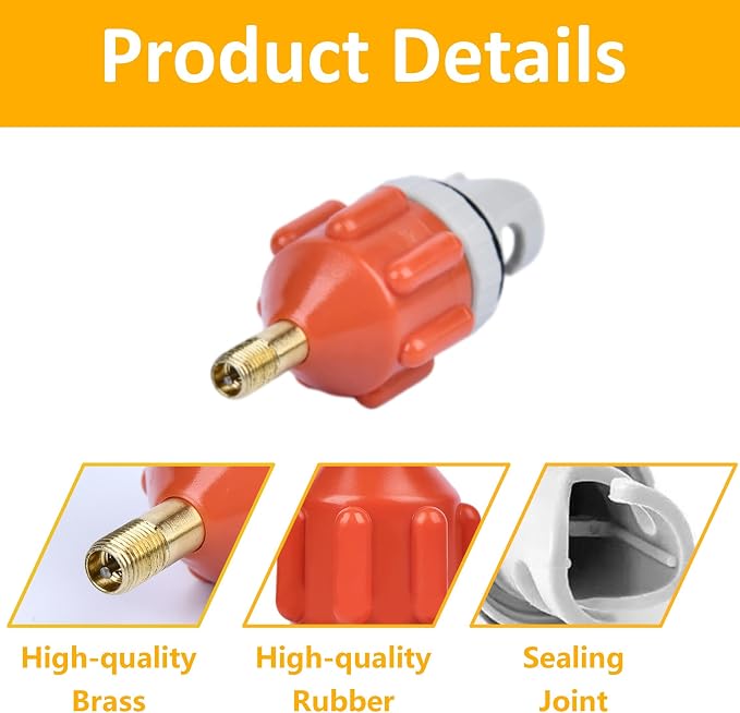 2PCS Universal SUP Pump Adapter, Quick Inflate Leak-Proof Seal, Fits Stand Up Paddle Board, Inflatable Boat, Kayak