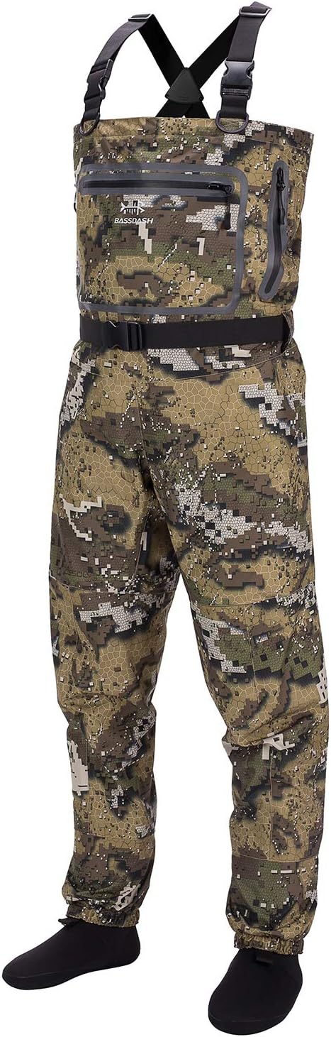 BASSDASH Breathable Ultra Lightweight Chest Stocking Foot Fishing Hunting Waders for Men