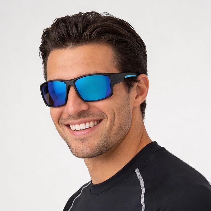 Missfive 2 Pack Mens Preferred Bifocal Sunglasses with Readers Built in, Sporty Semi-Rimless Wrap Dark Reading Glasses - Full Frame Rubber Thick Temples, UV400 Protection Outdoor/Driving, 2.00x