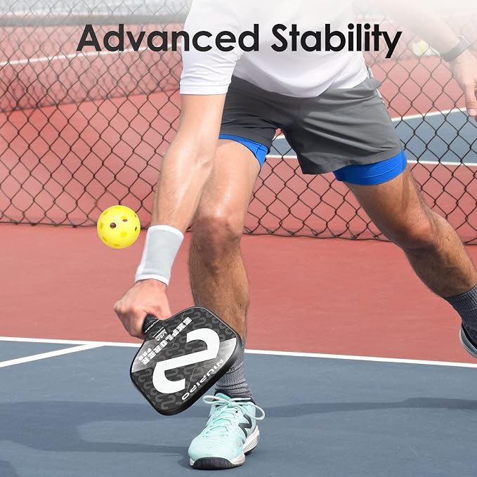 niupipo Pickleball Paddles Set of 2/4/1, USAPA Approved Carbon Fiber & Fiberglass Hybrid, Easy Power, Polypropylene Honeycomb Core, Cushioned 4.72" Grip, Bag/Cover, Pickleball Paddle Set for Men Women