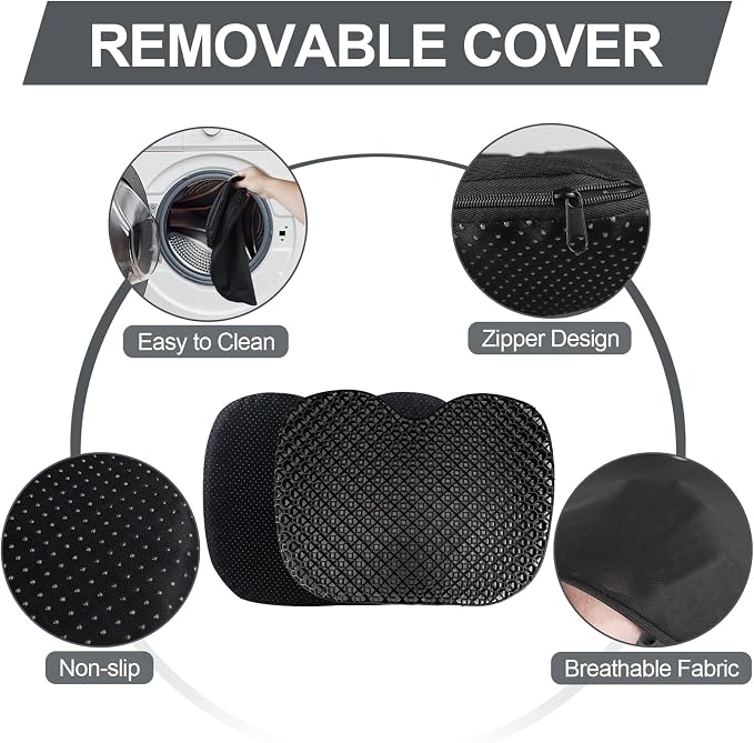 Anti-Slip Kayak Seat Cushion, Waterproof Thicken Gel Kayak Seat Pad with Non-Slip Cover, Canoe Seat Cushion Kayak Accessories Kayak Canoe Boat Equipment