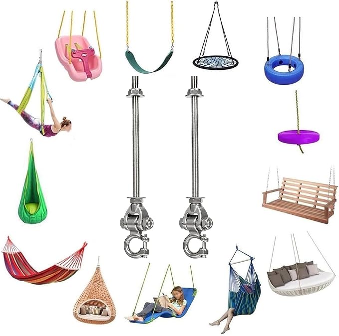 Heavy Duty Swing Hanger with 180°Rotation 1500LB | 2-Pack Stainless steel Bearing Silent Capacity for Sandbag Yoga Swing Hammock Chair