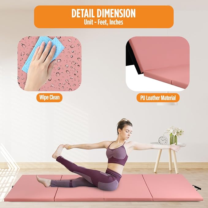 Gymnastics Mats Foldable Tumbling Mats Portable Gymnastics Exercise Mat Thick Gymnastics Tumbling Mats Pad Home Exercise Panel Mat With Carrying Handles
