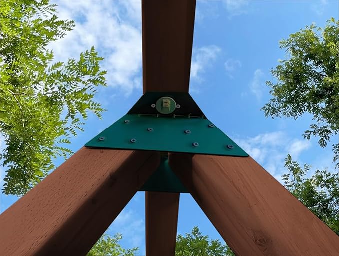 4 Pcs EZ Frame Brackets Accessories, A-Frame Brackets for Wooden Swing Set Beam, High Strength Support Fitting, Green