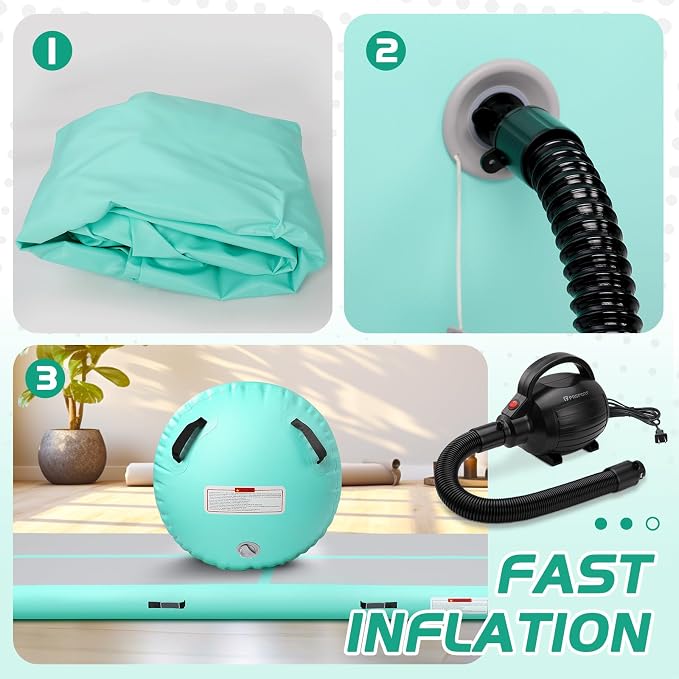 Inflatable Gymnastics Air Roller Barrel, Tumble Rolling Air Roller Gymnastics Barrel with Electric Pump for Kids Adults Home Outdoor Gymnastic Training Cheerleading Yoga