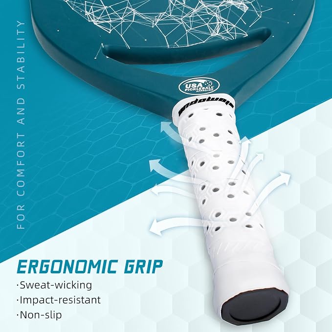 Pro Pickleball Paddle| T700 Carbon Fiber Pickleball Paddles with 16mm Polymer Honeycomb Core & Overgrips| Premium Pickle Ball Racket Enhanced Control & Spin & Power| USAPA Approved