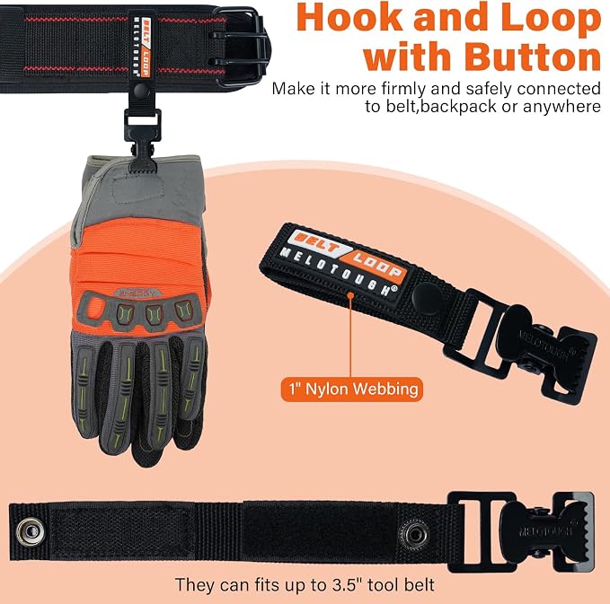 MELOTOUGH Work Glove Holder Glove Strap Quick Leash With Alligator Clip…