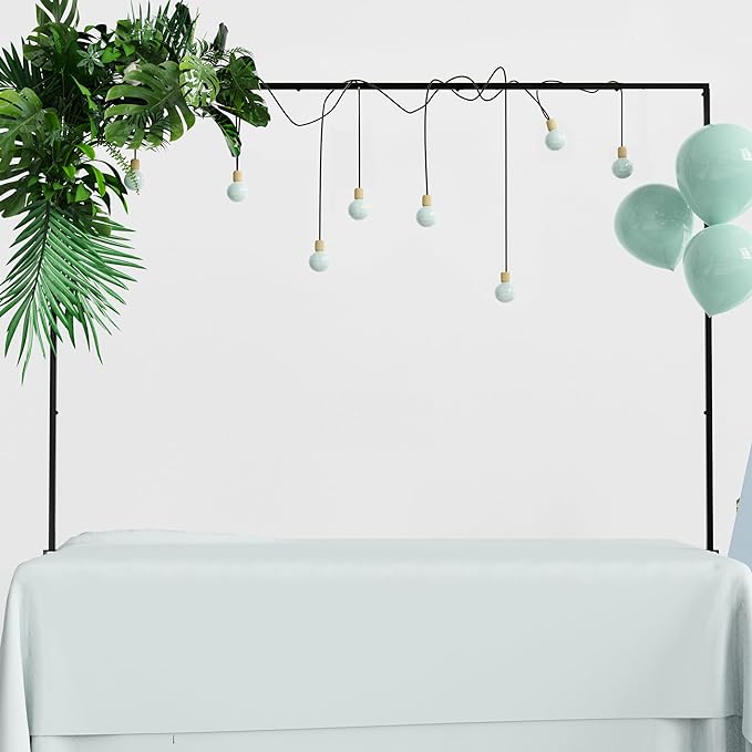 Over the Table Rod Stand with Clamps Adjustable 13''-42'' Tall 29"-98" Length Set of 2 Black Table Arch Hanging for Wedding Birthday Party Halloween Christmas Decoration