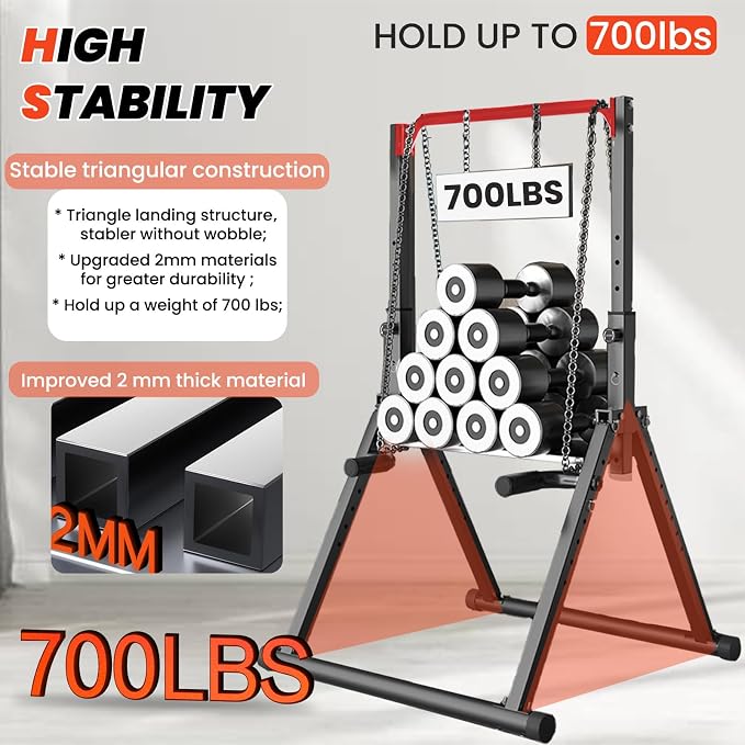 DOBESTS Power Tower Pull Up Bar Free Standing, Adjustable Foldable Pull Up Station, Home Gym Strength Training Equipment 700LBS