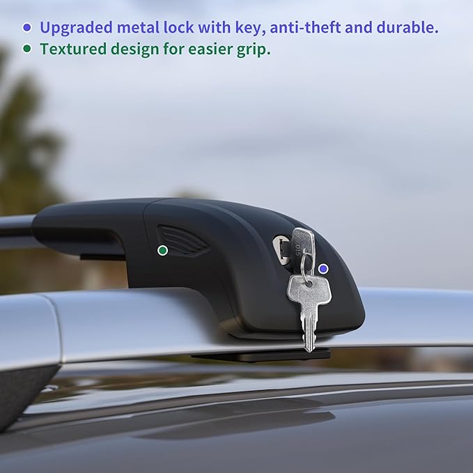 300LBS Lockable Roof Rack Cross Bars Compatible with Subaru Crosstrek 2018-2023 & Impreza 2017-2023, Aluminum Anti-Corrosion Cross Bar Fit Luggage Kayaks Bicycles Snowboard with Raised Side Rails