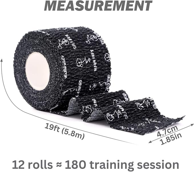WARM BODY COLD MIND 1.85" Weightlifting Thumb Tape - Hook Grip Tape for Powerlifting, Cross Training, Gym Tape, Workout, Weight Lifting Tape, Athletic Finger Wrap (Mix V1 12 Rolls)
